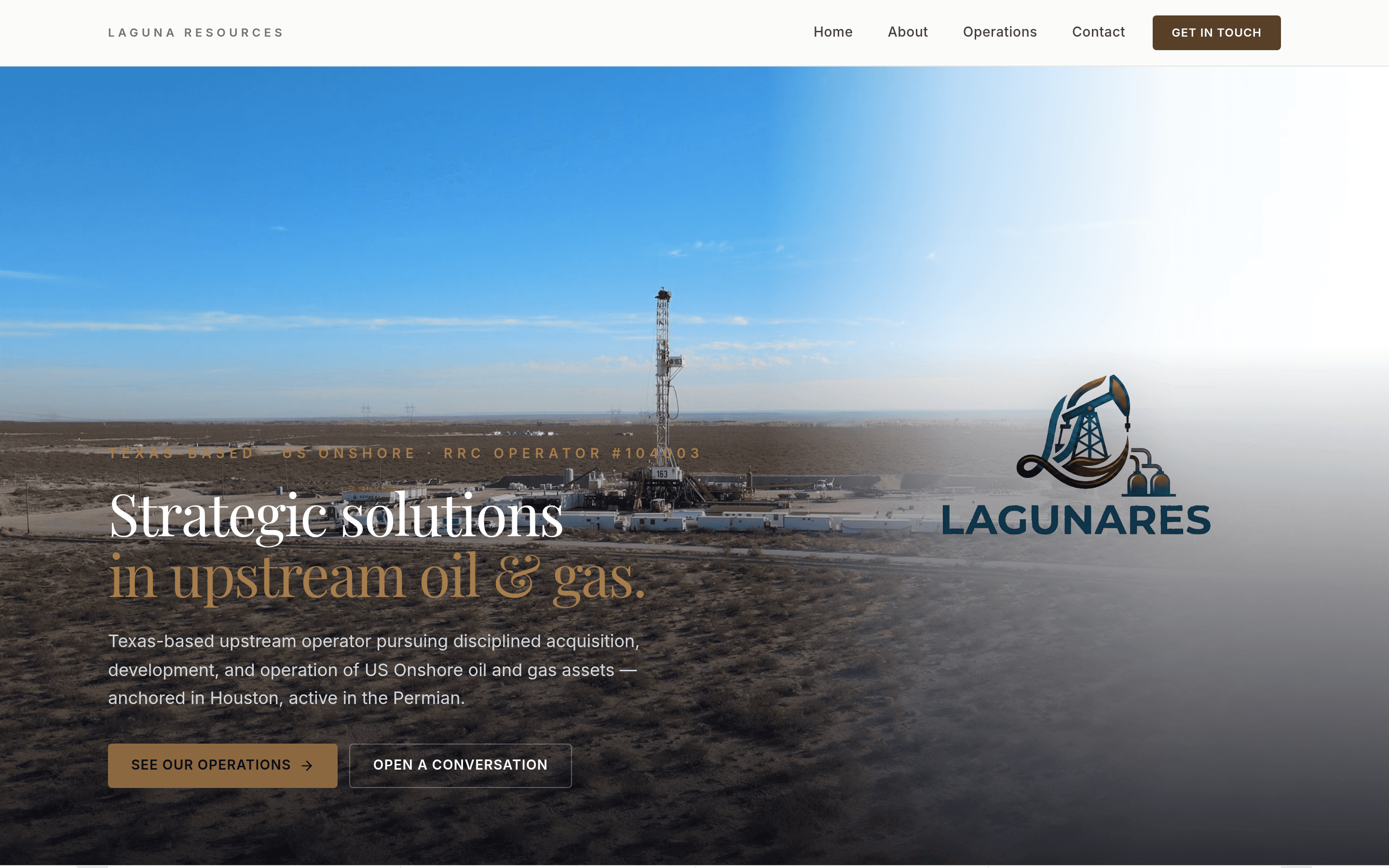 Laguna Resources homepage screenshot