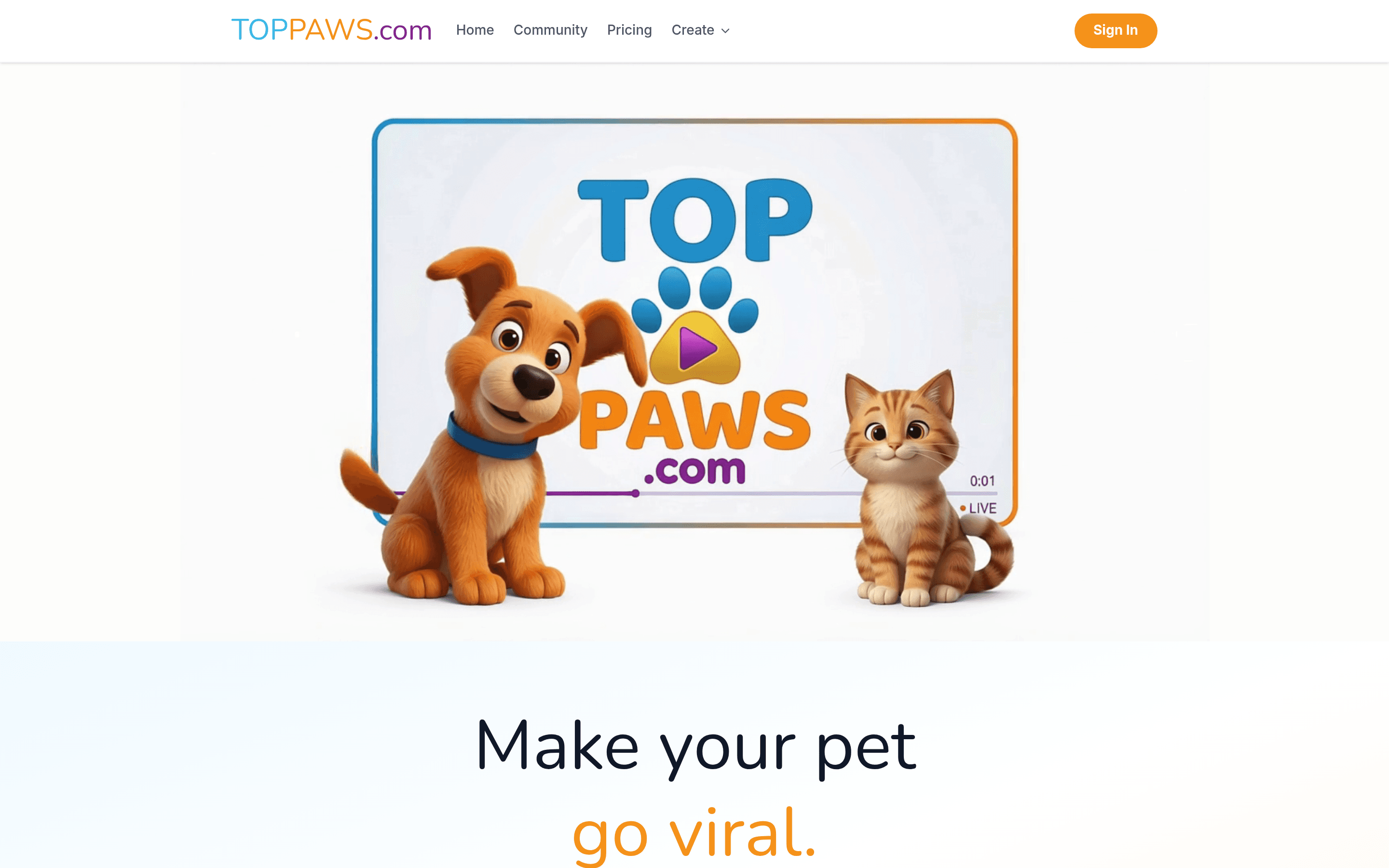 TopPaws.com homepage screenshot