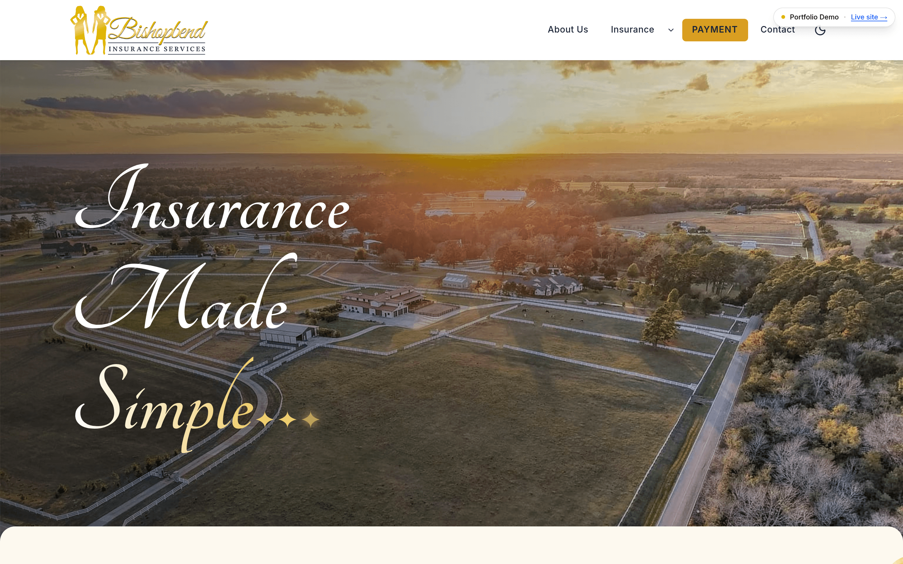 Bishopbend Insurance Services homepage screenshot