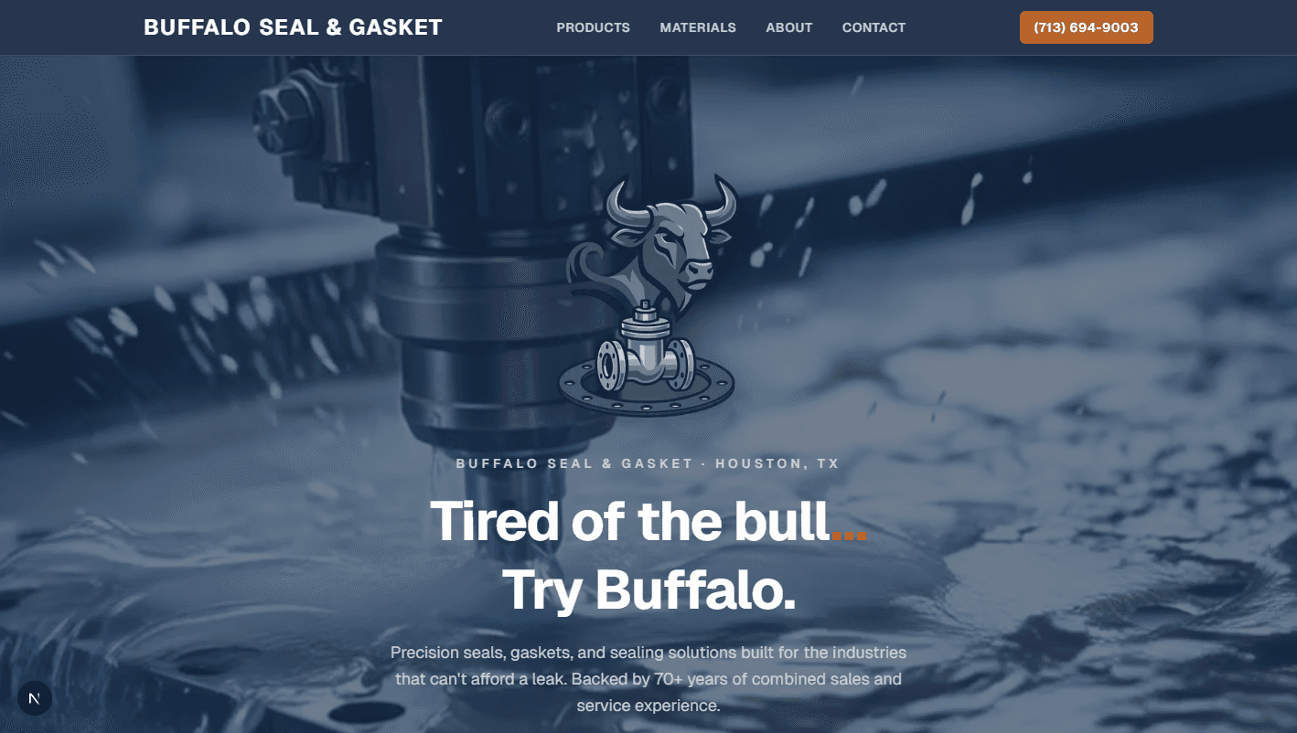 Buffalo Seal & Gasket homepage screenshot