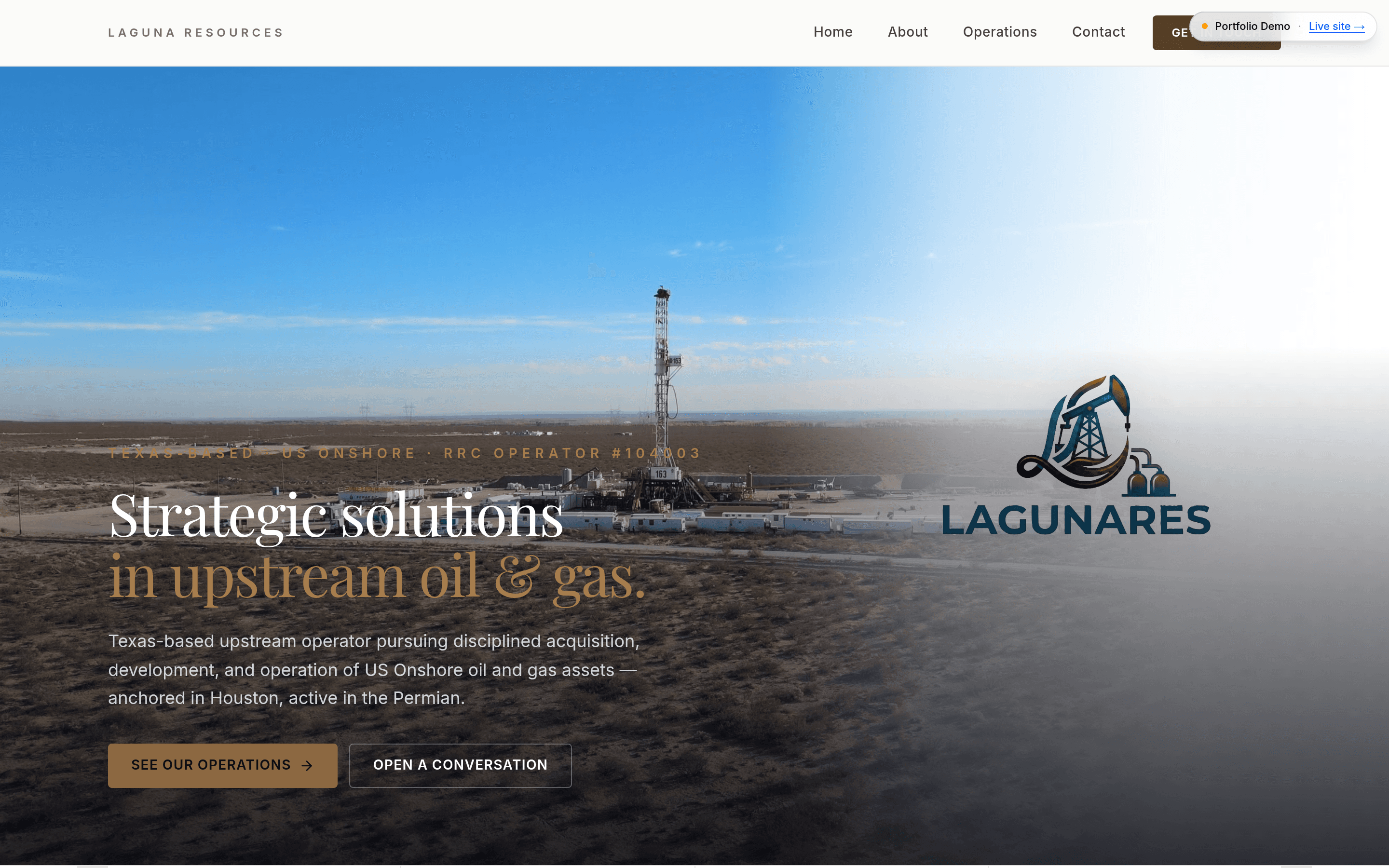 Laguna Resources homepage screenshot