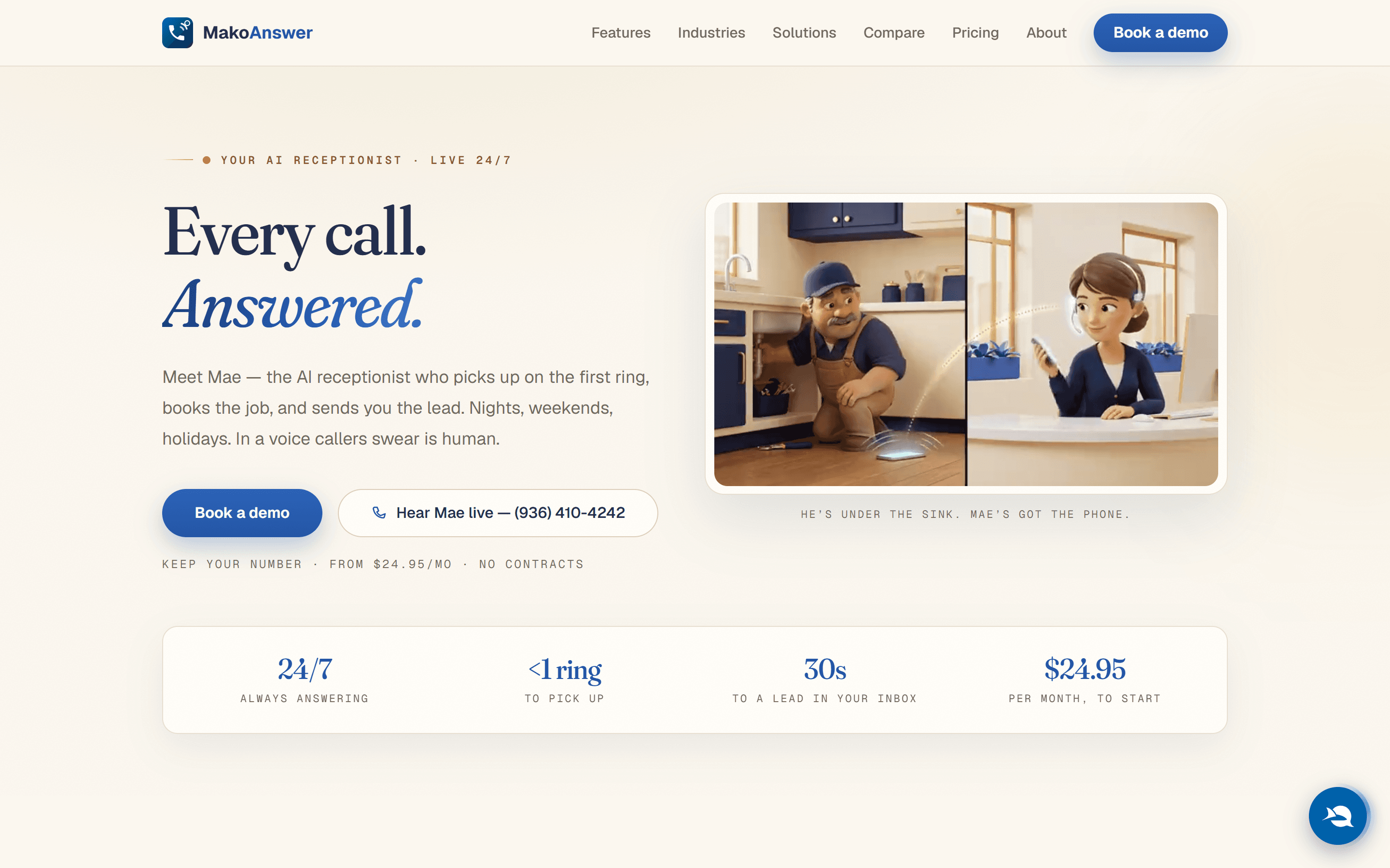 MakoAnswer homepage screenshot