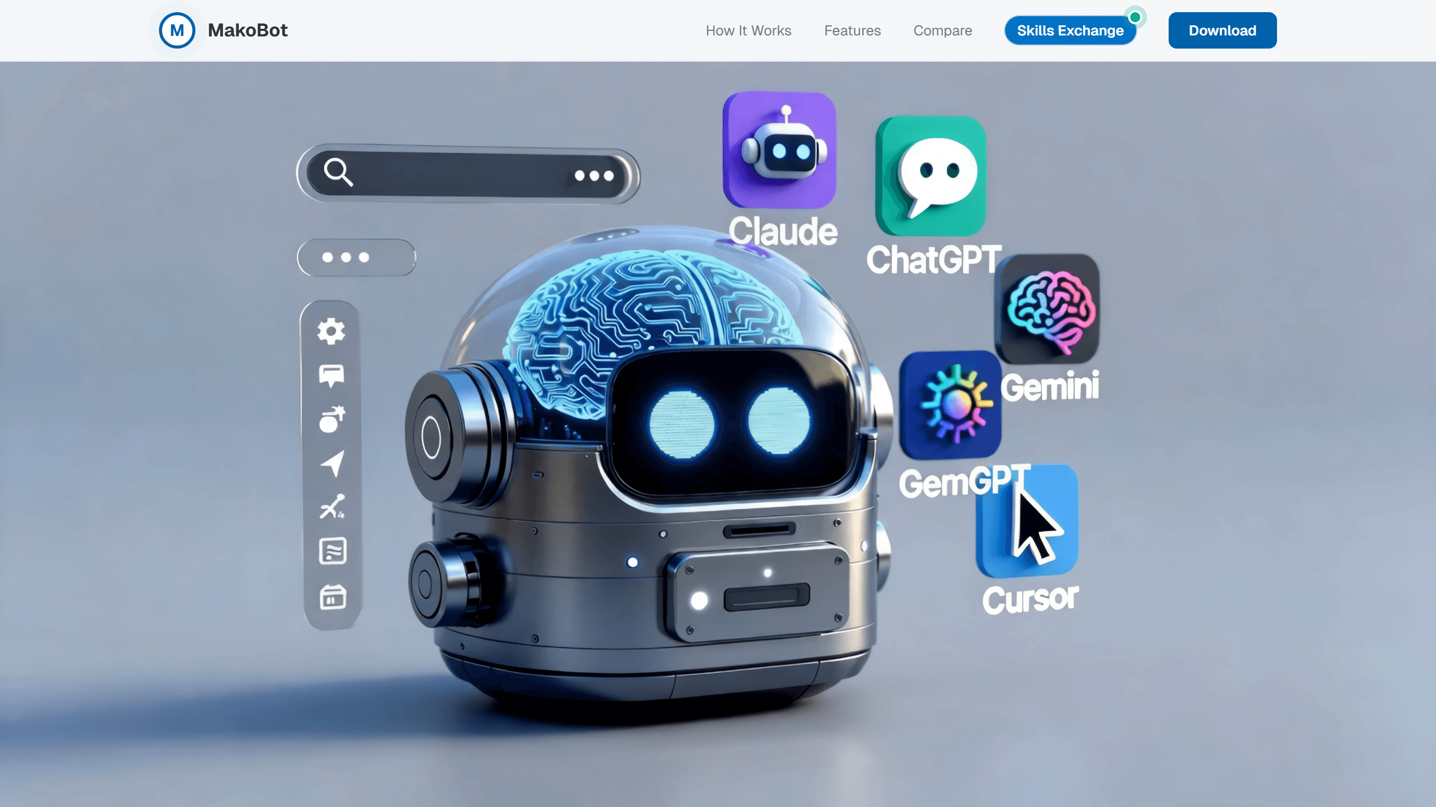 MakoBot homepage screenshot