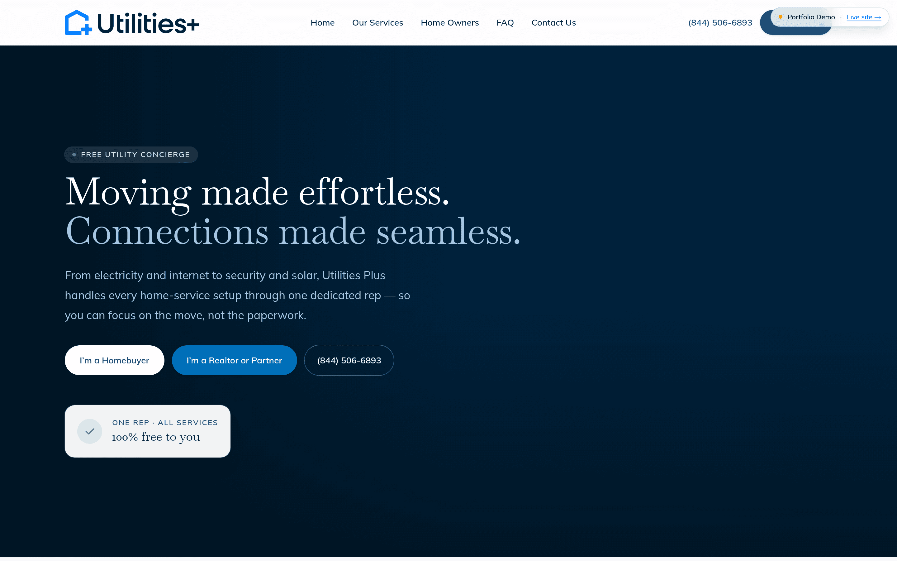 Utilities Plus homepage screenshot