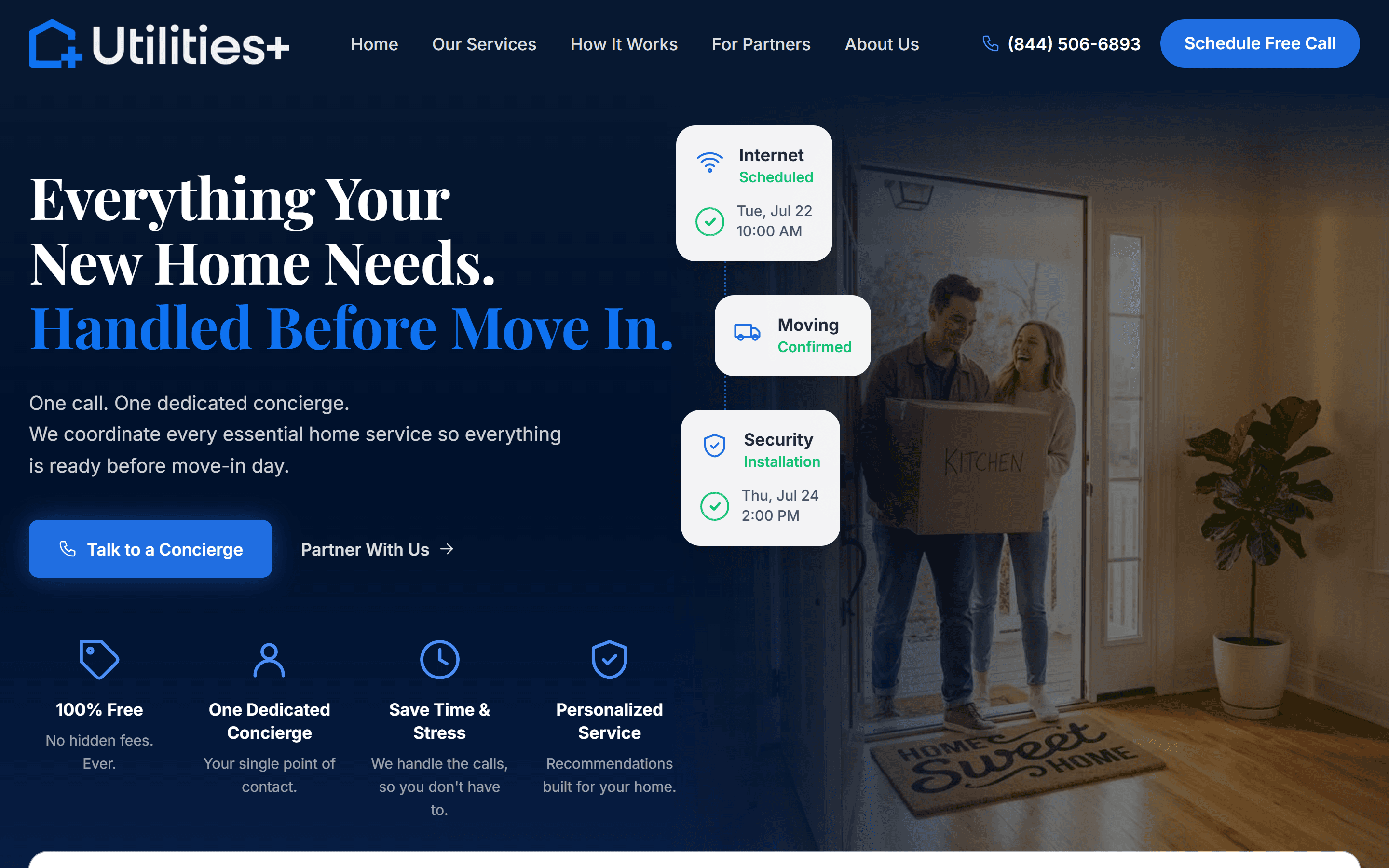 Utilities Plus homepage screenshot